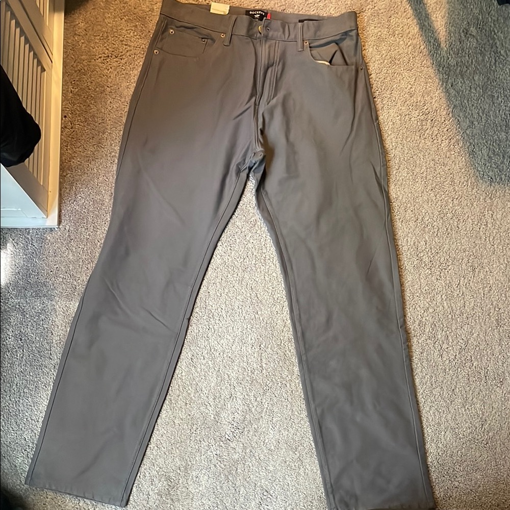 Gray Straight-Leg Pants
